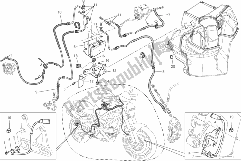 Todas las partes para Sistema De Frenos Abs de Ducati Monster 696 ABS 2013